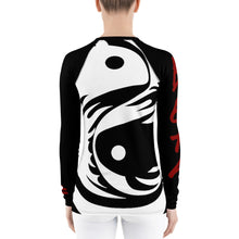 Load image into Gallery viewer, Women's Black and White All Over Print BETA Nogi Rash Guard