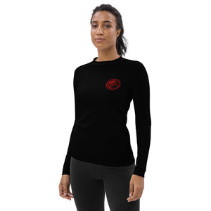 BETA Women's Ranked Rash Guard - Black/Red