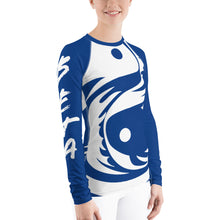 Load image into Gallery viewer, Women&#39;s Ranked Blue All Over Print BETA Nogi Rash Guard