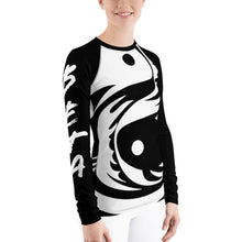 Load image into Gallery viewer, Women&#39;s Black and White All Over Print BETA Nogi Rash Guard