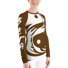 Load image into Gallery viewer, Women&#39;s Ranked Brown All Over Print BETA Nogi Rash Guard