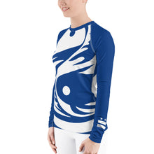 Load image into Gallery viewer, Women&#39;s Ranked Blue All Over Print BETA Nogi Rash Guard