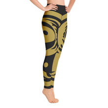 Load image into Gallery viewer, Women&#39;s Black and Gold All Over Print BETA Nogi Spats