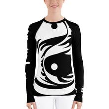 Load image into Gallery viewer, Women&#39;s Black and White All Over Print BETA Nogi Rash Guard