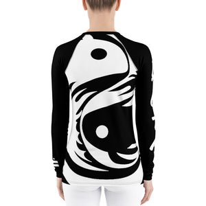 Women's Black and White All Over Print BETA Nogi Rash Guard