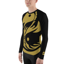 Load image into Gallery viewer, Men&#39;s Black and Gold All Over Print BETA Nogi Rash Guard
