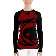Load image into Gallery viewer, Women&#39;s Ranked Black All Over Print BETA Nogi Rash Guard
