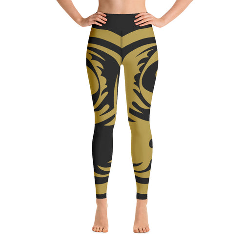 Women's Black and Gold All Over Print BETA Nogi Spats