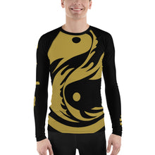 Load image into Gallery viewer, Men&#39;s Black and Gold All Over Print BETA Nogi Rash Guard