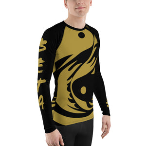 Men's Black and Gold All Over Print BETA Nogi Rash Guard