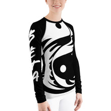 Load image into Gallery viewer, Women&#39;s Black and White All Over Print BETA Nogi Rash Guard