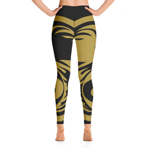 Women's Black and Gold All Over Print BETA Nogi Spats