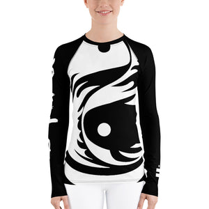 Women's Black and White All Over Print BETA Nogi Rash Guard