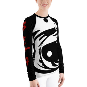 Women's Black and White All Over Print BETA Nogi Rash Guard