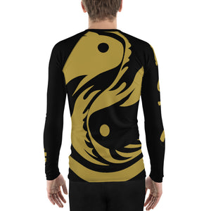 Men's Black and Gold All Over Print BETA Nogi Rash Guard